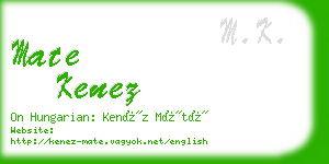 mate kenez business card